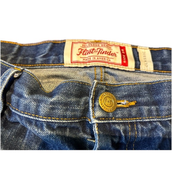 Flint and Tinder Jeans Mens 38x30 Blue Selvedge Classic Denim USA - Picture 3 of 12